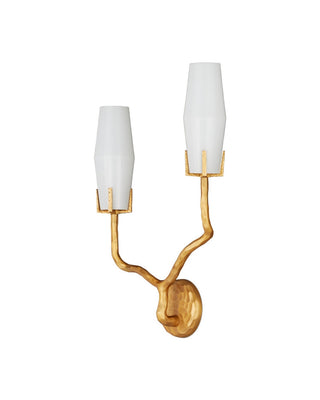 Mathilda Two Light Wall Sconce in White/Matte Gold