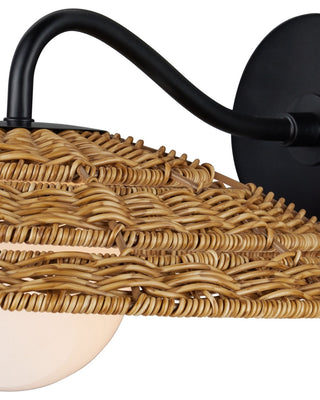 Barbary One Light Wall Sconce in Natural/Black/Frosted White