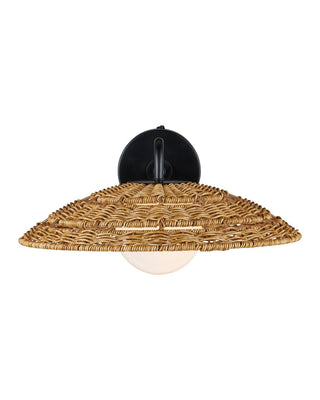 Barbary One Light Wall Sconce in Natural/Black/Frosted White