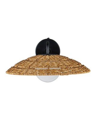 Barbary One Light Wall Sconce in Natural/Black/Frosted White