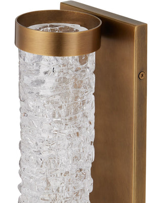 Busby One Light Wall Sconce in Clear/Brushed Brass