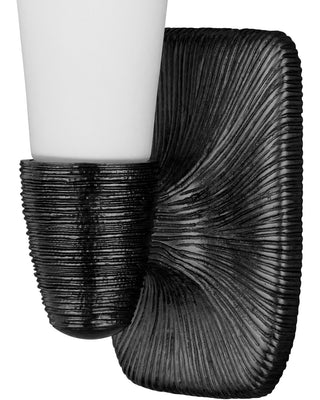 Bonaz One Light Wall Sconce in Opaque White/Oil Rubbed Bronze