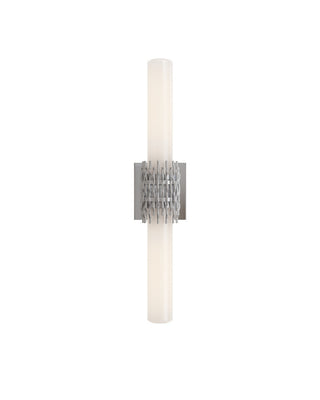 Brietta Two Light Wall Sconce in Opaque White/Polished Nickel