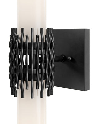Brietta Two Light Wall Sconce in Opaque White/Oil Rubbed Bronze