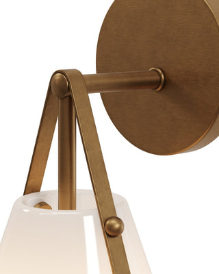 Bronwen One Light Wall Sconce in Opaque White/Antique Brass