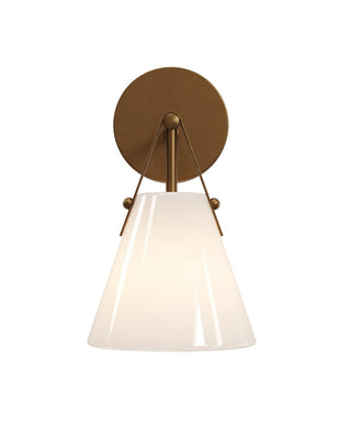 Bronwen One Light Wall Sconce in Opaque White/Antique Brass
