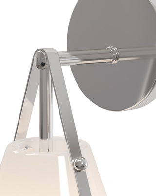 Bronwen One Light Wall Sconce in Opaque White/Polished Nickel