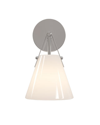 Bronwen One Light Wall Sconce in Opaque White/Polished Nickel