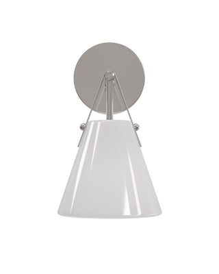 Bronwen One Light Wall Sconce in Opaque White/Polished Nickel