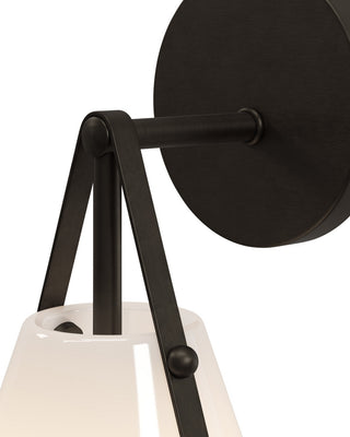 Bronwen One Light Wall Sconce in Opaque White/Oil Rubbed Bronze