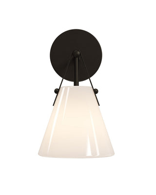 Bronwen One Light Wall Sconce in Opaque White/Oil Rubbed Bronze