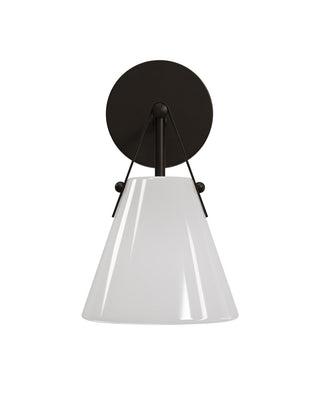 Bronwen One Light Wall Sconce in Opaque White/Oil Rubbed Bronze