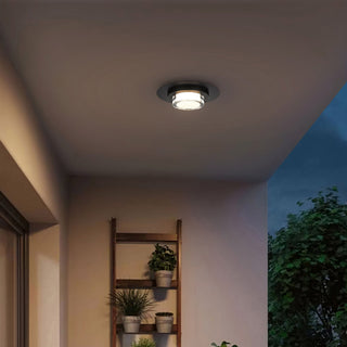 Plate LED Flush Mount in Sand Black