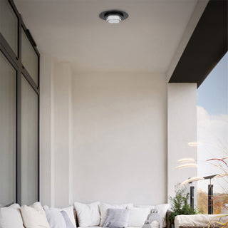 Plate LED Flush Mount in Sand Black