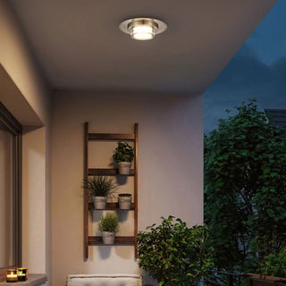 Plate LED Flush Mount in Brushed Stainless Steel