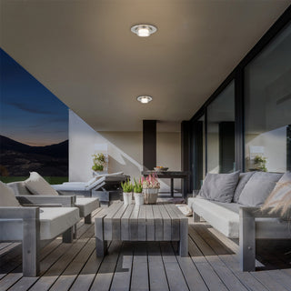 Plate LED Flush Mount in Brushed Stainless Steel