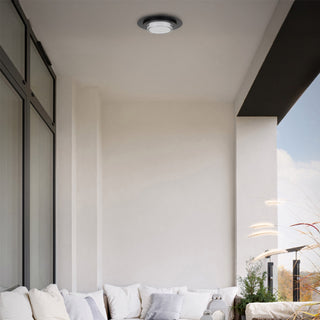 Plate LED Flush Mount in Sand Black