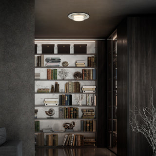 Plate LED Flush Mount in Brushed Stainless Steel