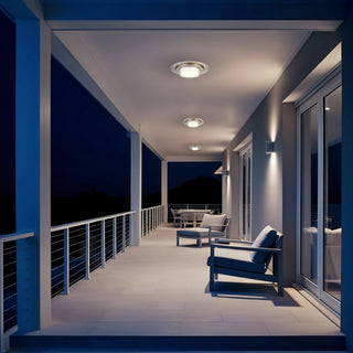 Plate LED Flush Mount in Brushed Stainless Steel