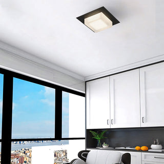Foursquare LED Flush Mount in Sand Black