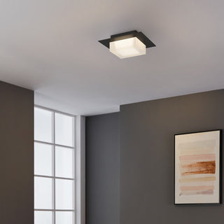Foursquare LED Flush Mount in Sand Black