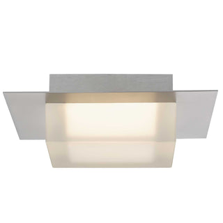 Foursquare LED Flush Mount in Brushed Stainless Steel