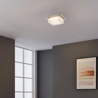 Foursquare LED Flush Mount in Brushed Stainless Steel
