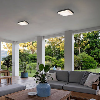 Foursquare LED Flush Mount in Sand Black