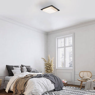 Foursquare LED Flush Mount in Sand Black