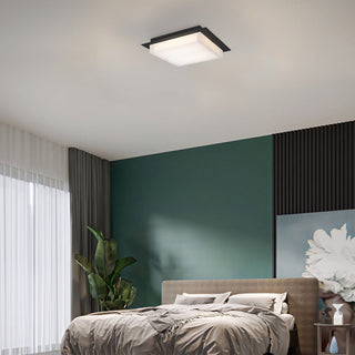 Foursquare LED Flush Mount in Sand Black