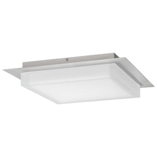 Foursquare LED Flush Mount in Brushed Stainless Steel