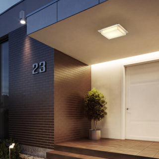 Foursquare LED Flush Mount in Brushed Stainless Steel