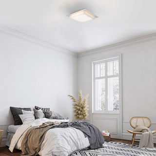 Foursquare LED Flush Mount in Brushed Stainless Steel