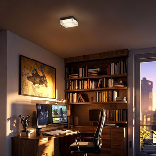 Box LED Flush Mount in Sand Black