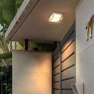 Box LED Flush Mount in Brushed Stainless Steel
