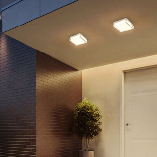 Box LED Flush Mount in Brushed Stainless Steel