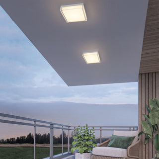 Box LED Flush Mount in Brushed Stainless Steel