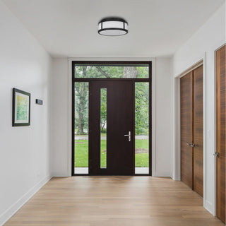 Panel Round LED Flush Mount in Sand Black