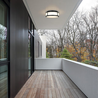 Panel Round LED Flush Mount in Sand Black