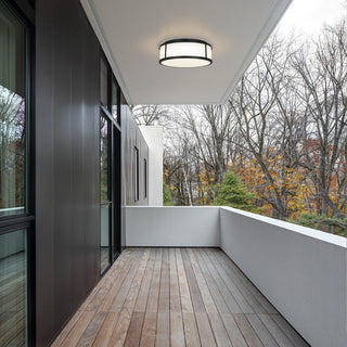 Panel Round LED Flush Mount in Sand Black