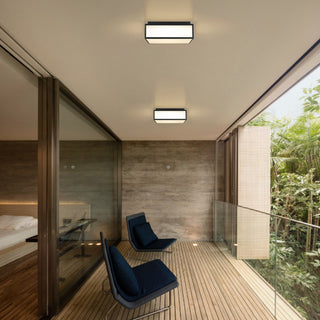 Panel Square LED Flush Mount in Sand Black