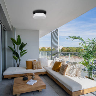 Skirt LED Flush Mount in Sand Black