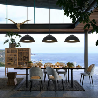 Nin LED Pendant in Sand Black