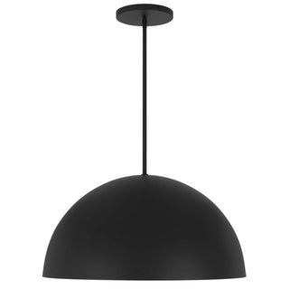 Half Round LED Pendant in Sand Black