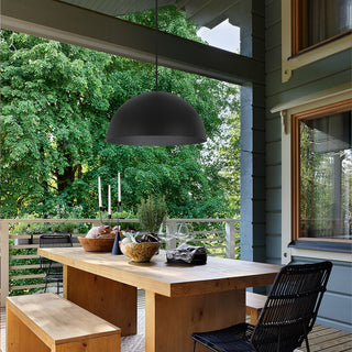 Half Round LED Pendant in Sand Black