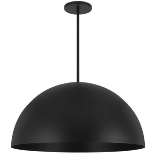 Half Round LED Pendant in Sand Black