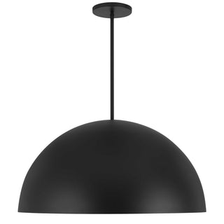 Half Round LED Pendant in Sand Black