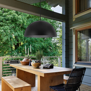 Half Round LED Pendant in Sand Black