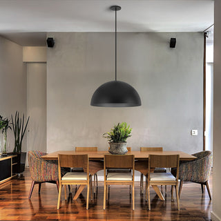 Half Round LED Pendant in Sand Black