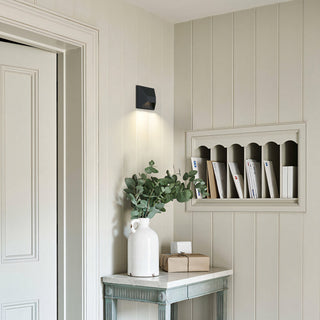 Ribbed LED Wall Sconce in Sand Black